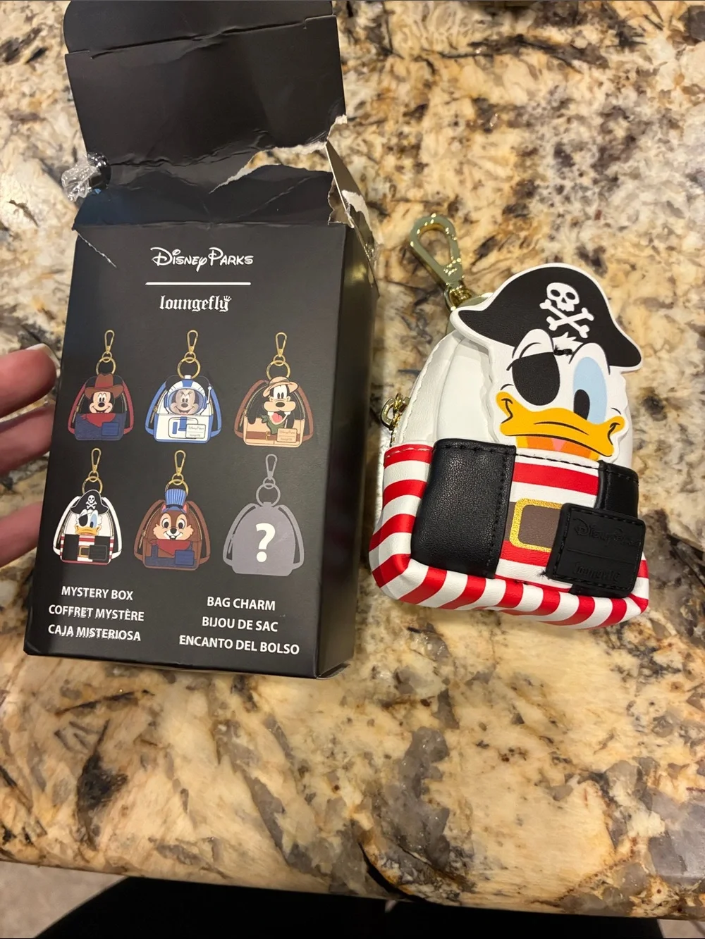 Disney loungefly mystery box Donald Duck Pirate Stripe Bag Charm